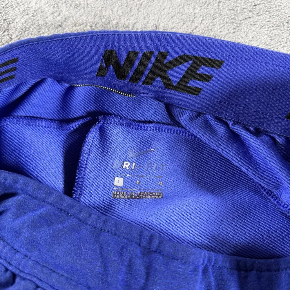 Nike Tech Shorts Youth Large Blue Excellent Dri-FIT Reflective Silver Zippered